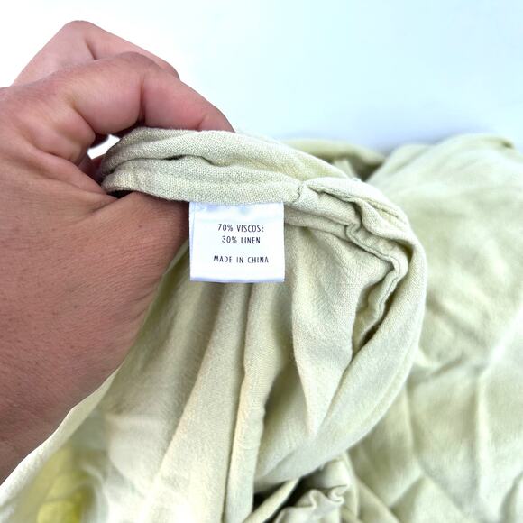 Ali Golden Elastic Jumper Jumpsuit Linen Yellow Citron Wide Leg Alienates Large - Picture 7 of 9